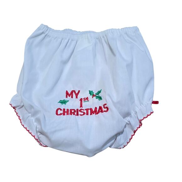 VINTAGE ALEXIS MY 1ST CHRISTMAS EMBROIDERED DIAPER COVER NWOT - Picture 1 of 3
